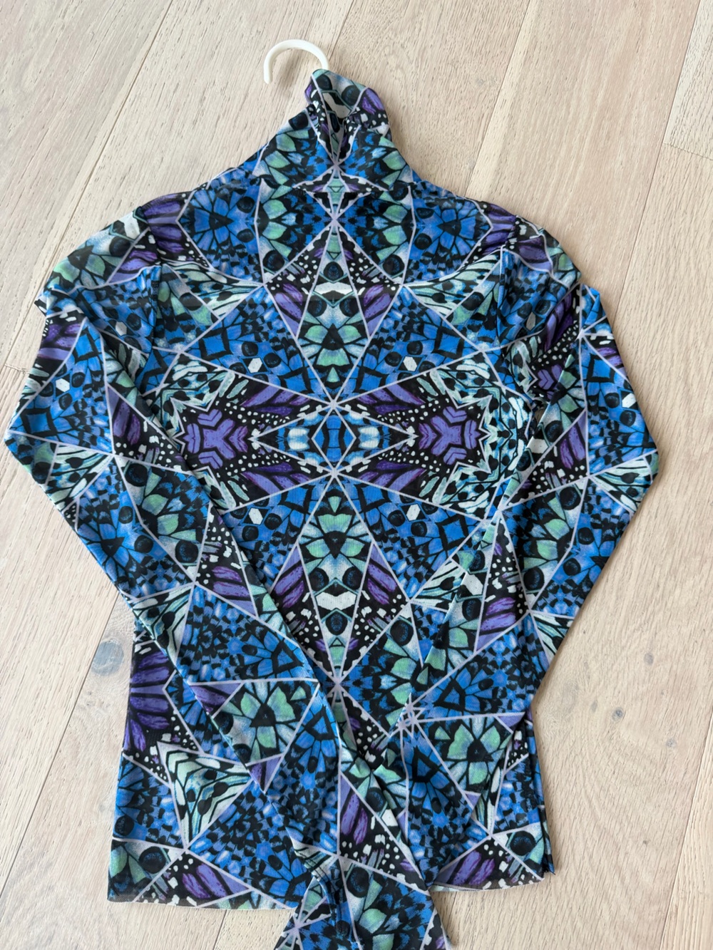 AFRM Blue, Teal & Purple Abstract Print Top